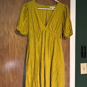 Madewell Textured Mustard Dress